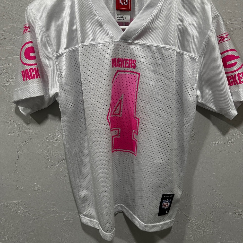 NFL White and Pink Packers Kids Jersey